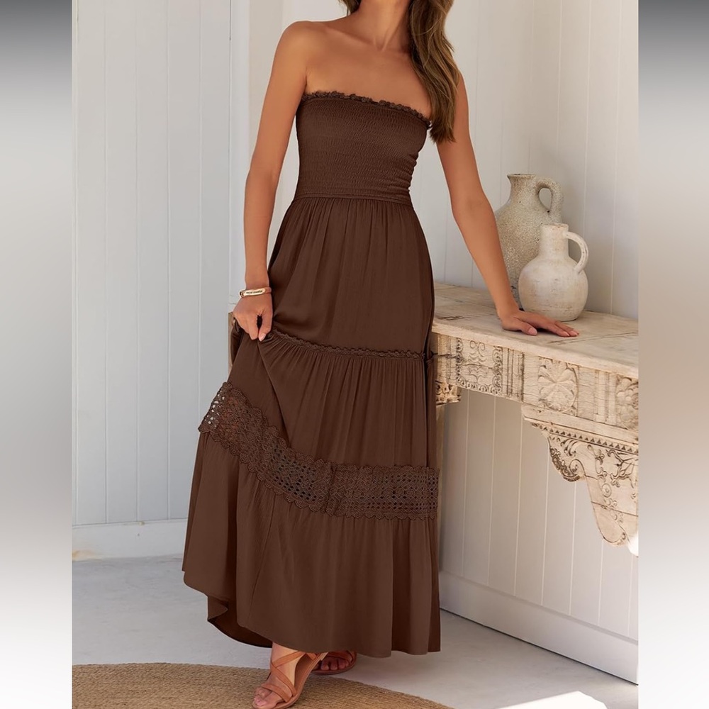 Amazon Women's Maxi Dress - Brown